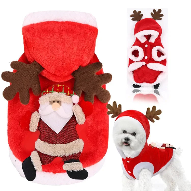 Christmas Pets Dressing Up Santa Funny Pet Clothes For Small Medium Large Dogs Winter Warm Dog Clothes Chihuahua Pug Yorkshire