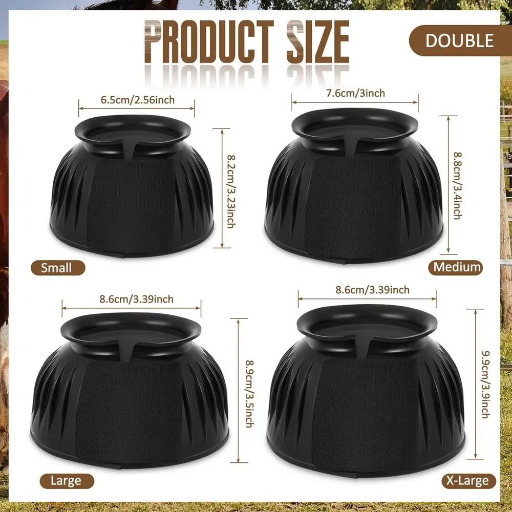 2pcs Horse Bell Boots Rubber No-Turn Horse Bell Boots Soft Equine Boots Protective Gear Accessories for Training Equipment
