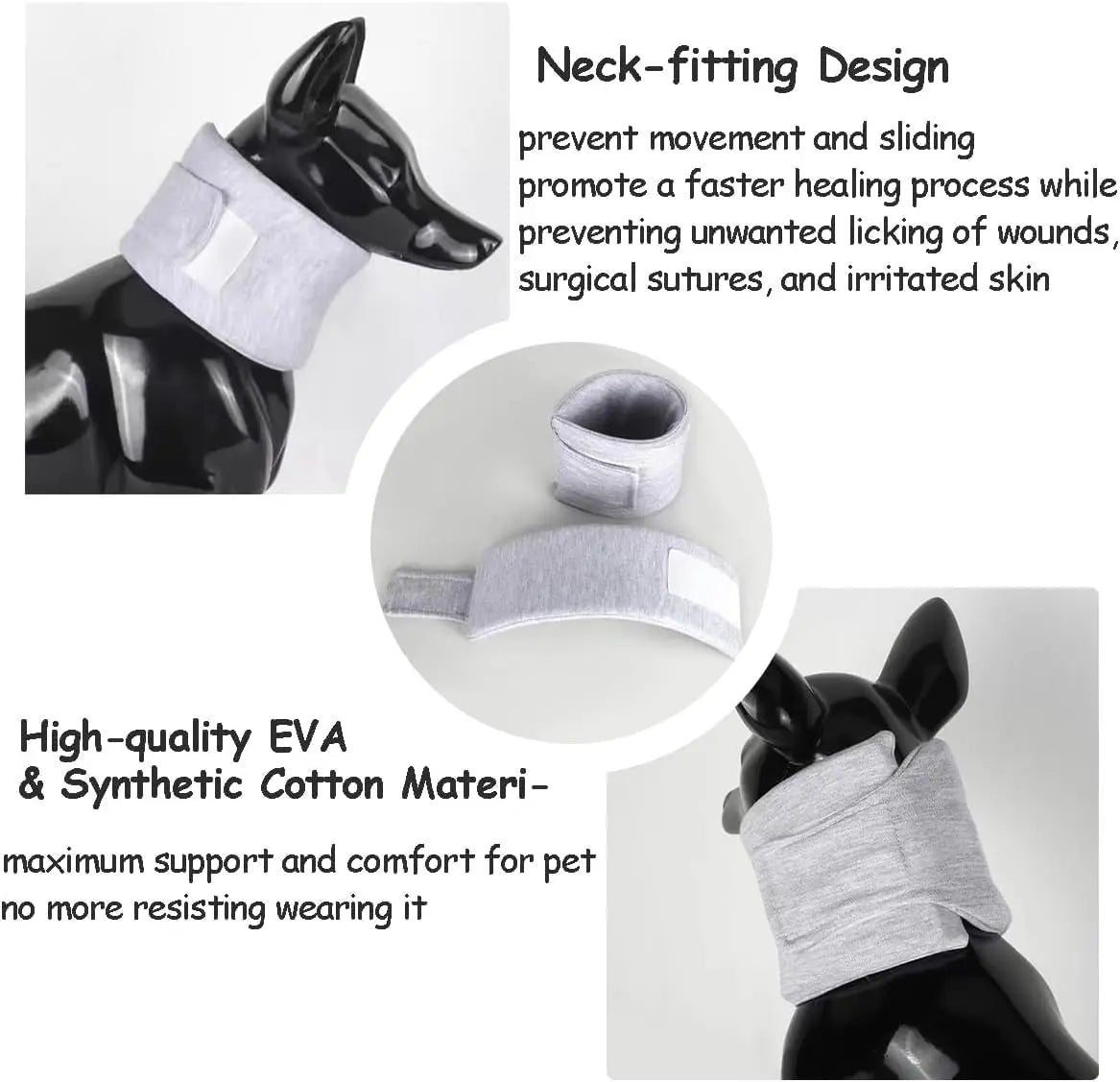 Dog Neck Brace Elizabethan Collar for Pet After Surgery Recovery Wound Protect, Adjustable Cervical Cone for Small Medium Dogs