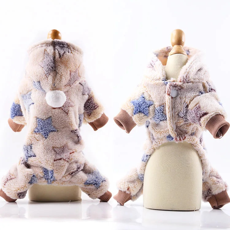 Pet Dog Soft Warm Jumpsuits Clothing for Dogs Pajamas Fleece Small Puppy Coat Pet Outfits Hoodie Clothing Cats Clothes Christmas