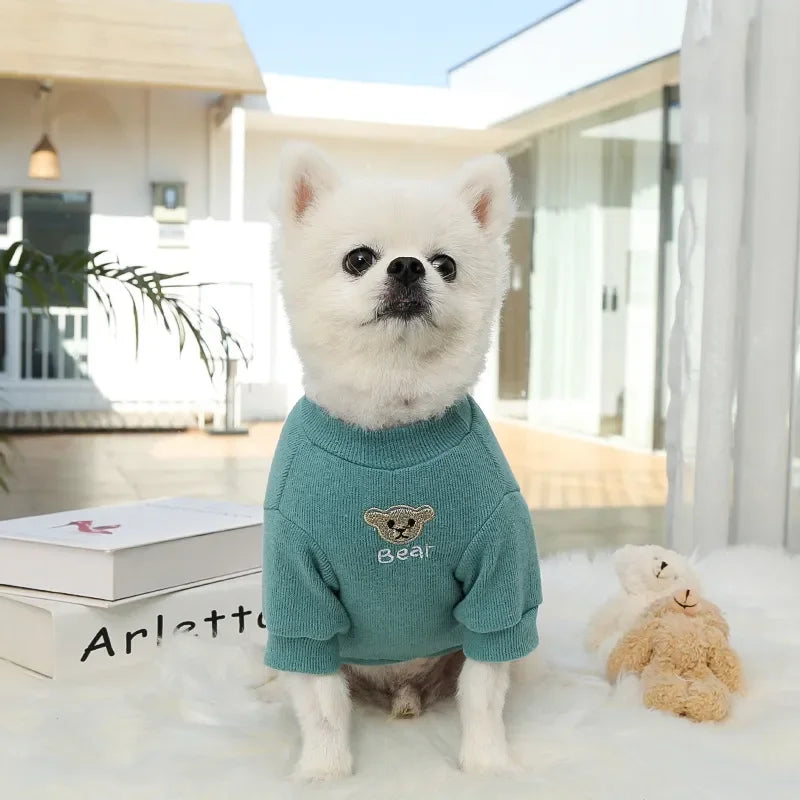 2023 New Spring Summer Pet Clothes Bear Pattern Sweater And Comfortable Puppy Clothes Teddy Hiromi For Small And Mid Sizes Dogs