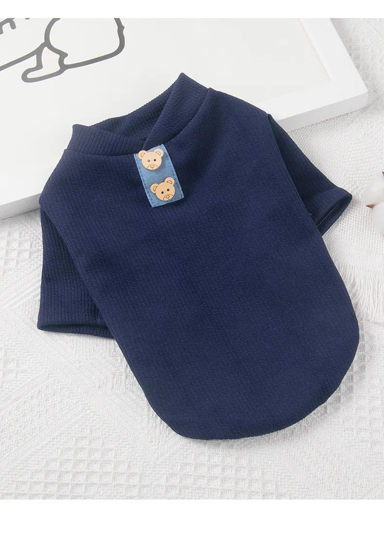 Pet Dog Striped T-Shirt Dog Cat Cotton Vest Clothes Spring Summer Pet Apparel Shirt for Small Medium Pets French Bulldog Bichon