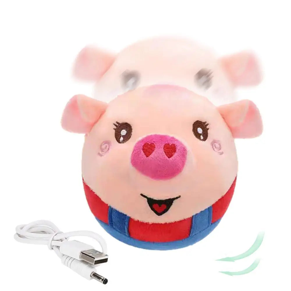 Talking Pig Toys Electric Pig Bouncing Ball Toy With Music USB Charging Pig Bouncing Jump Ball Toy For Children's Day Christmas