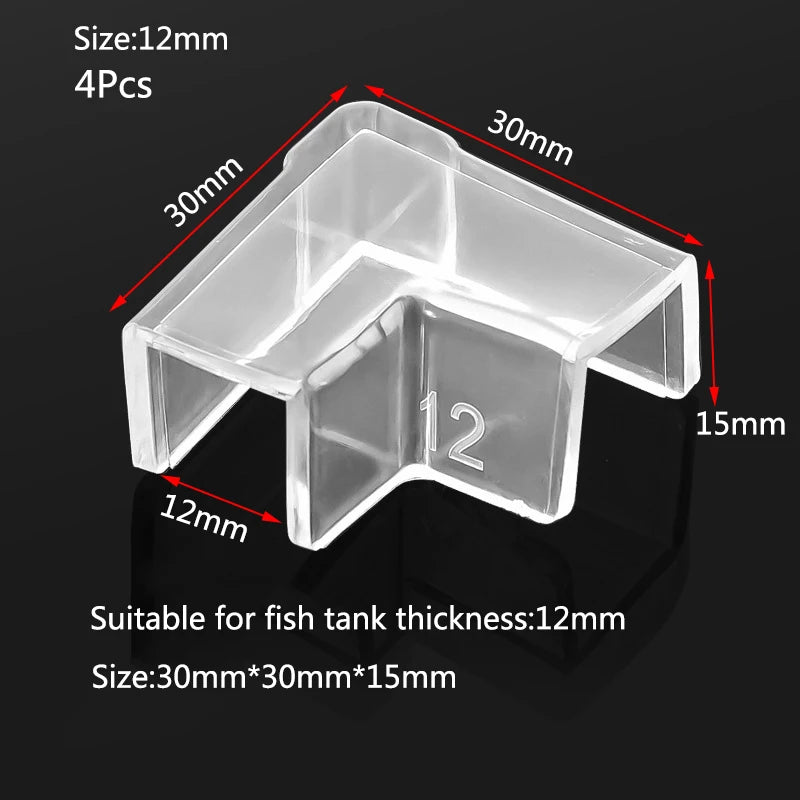 4pcs 5/6/8/10/12/15mm Transparent Anti-collision Fish Tank Corner Protector Adhesive Free Protective Cover Aquarium Accessories