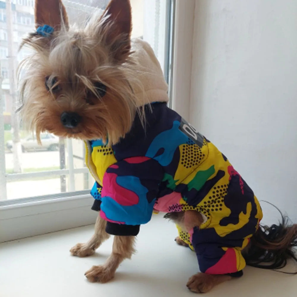 Pet Dog Clothes Winter Warm Dog Windproof Coat Thicken Pet Clothing For Dogs Cats Costume Jumpsuit Hoodies Jacket Pet Supplies