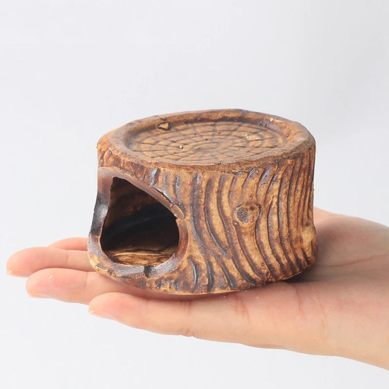 1Pcs Ceramic Aquarium Decoration Fish Shrimps Shelter House Pottery Scorpion House Canister Simulation Stone Fish Tank Decors
