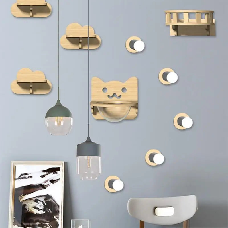 Cat Climbing Shelves Wall Mounted Platform and Hammock with Scratching Post Cat Pet Wooden Furniture for Sleeping and Playing