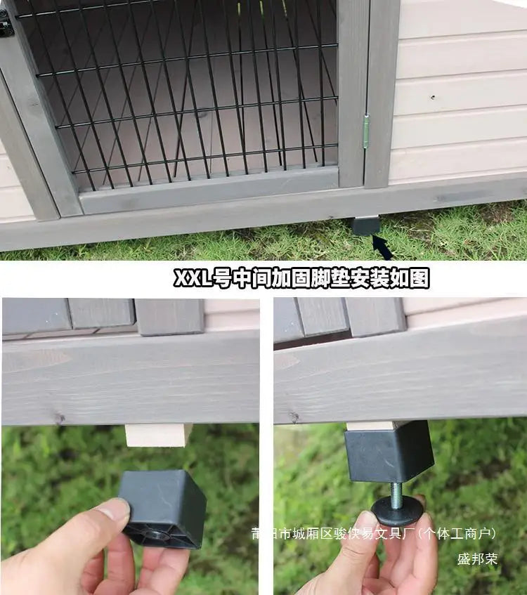 Outdoor dog house large dog medium courtyard solid wood outdoor sun protection rain protection villa Tongshen