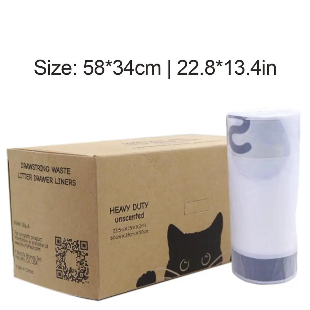 Automatic Cat Litter Box Self Cleaning Bag 25pcs Load-Bearing Thick Waste Bags For Cat Feces With Drawstring Cat Supplies For