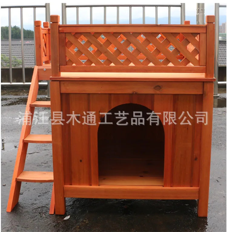 Teddy's Nest Kennel Wooden Cage Kennel Dog Furniture Small Double Deck Kennel Cat Villa Cat Nest Cattery