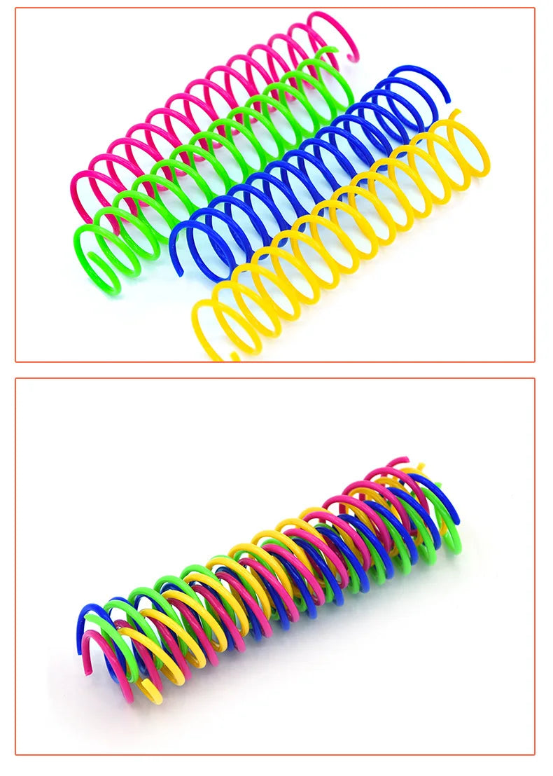 4Pcs/Bag Extended Cat Color Plastic Spring Pet Cat Toys Interactive Pet Products for Cats Pet Cat Supplies