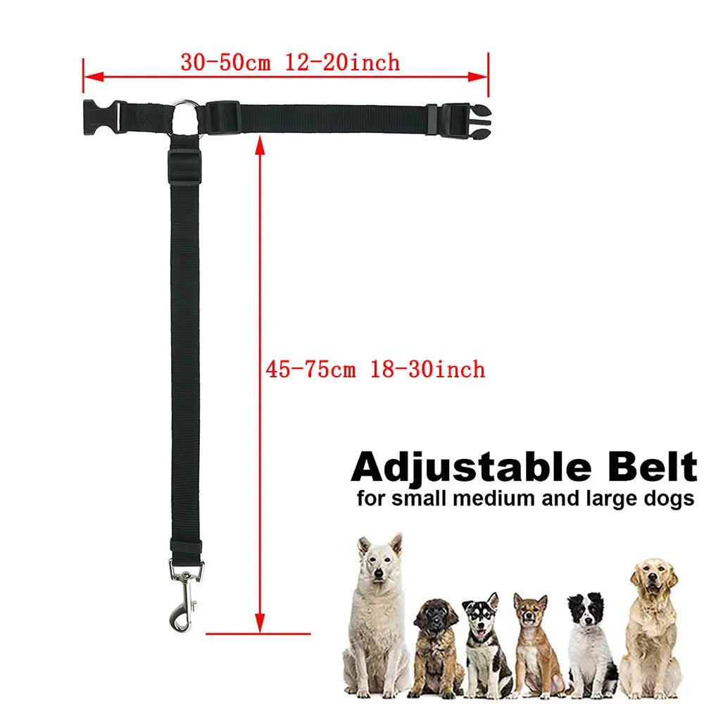 Dog Safety Seat Belts Strap Car Headrest Restraint Adjustable Nylon Seatbelt for Dog Pet Cat Vehicle Seatbelt for Harness Collar