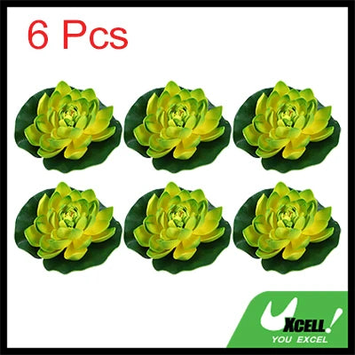 UXCELL 6pcs Artificial Decorations Floating Lotus Flower for Fish Tank Artificial Lotus Flower Plastic Decorative Ornaments