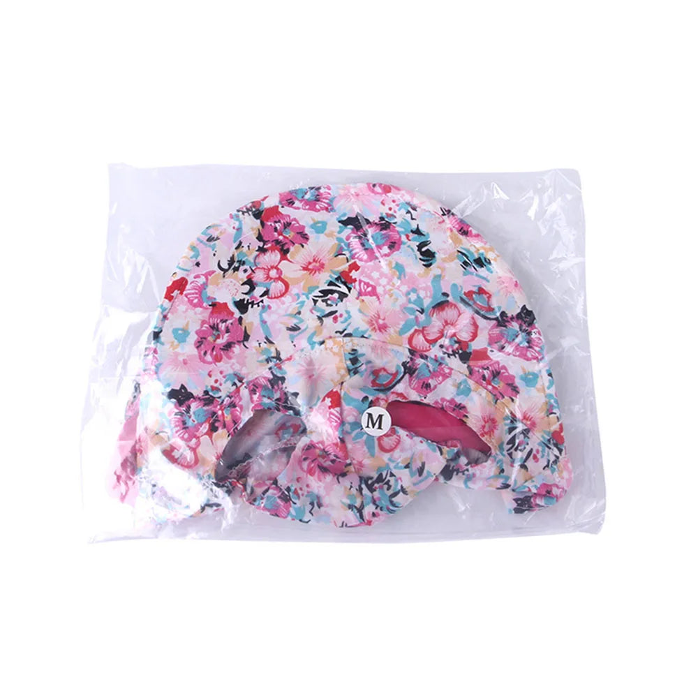 Dog Hat with Ear Holes for Outdoor Sun Protection Floral Dog Cap Female Summer Pet Visor Sunbonnet Adjustable for Girl Puppies