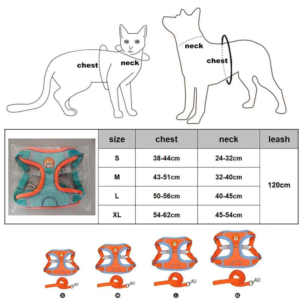 Step-in Dog Harness Small Dog Harness and Leash Set Adjustable Reflective Pet Dog Vest Soft Harness for Puppy Small Medium Breed
