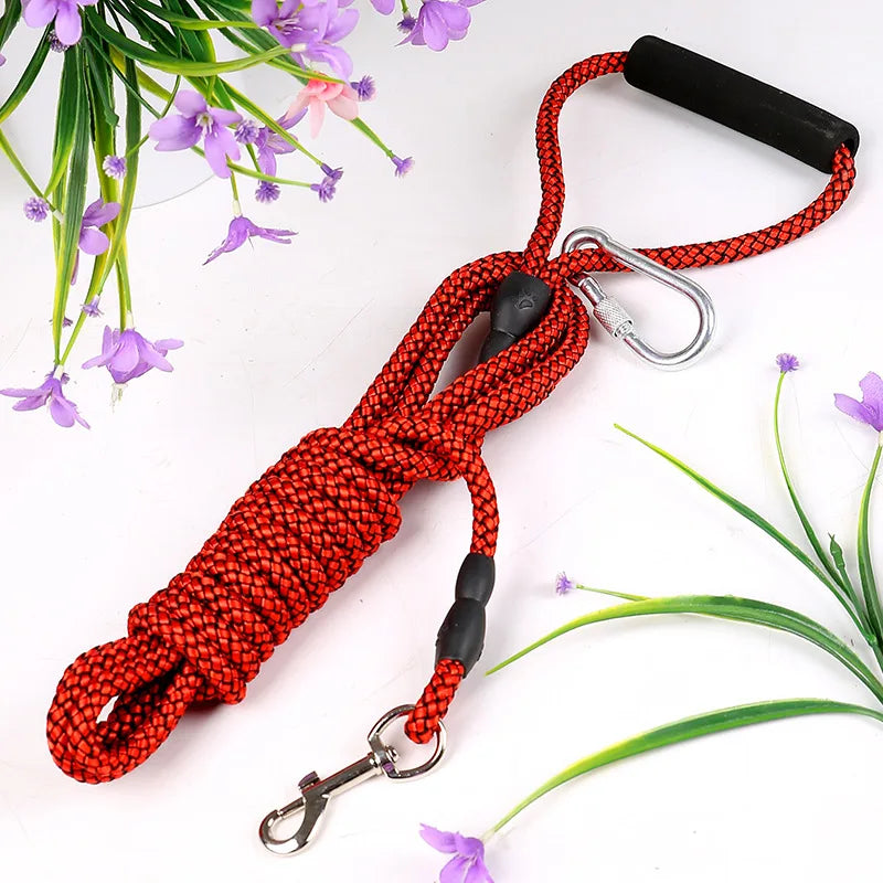 2M/3M/5M/10M Long Pet Leash with Foam Handle Training Round Rope Line Lead Leash For Outside and Yard Small Medium Large Dogs