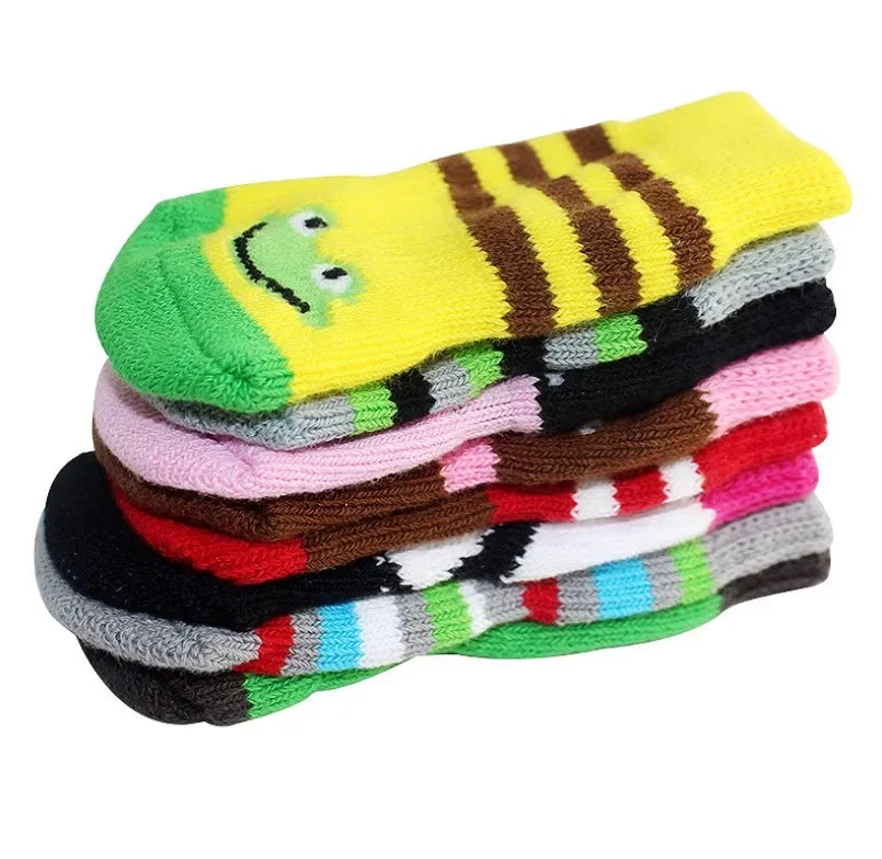 4Pcs Fashion Soft Puppy Dog Pet Knits Socks Cute Cartoon Anti Slip Skid Socks For Small Dogs Breathable Pet Products