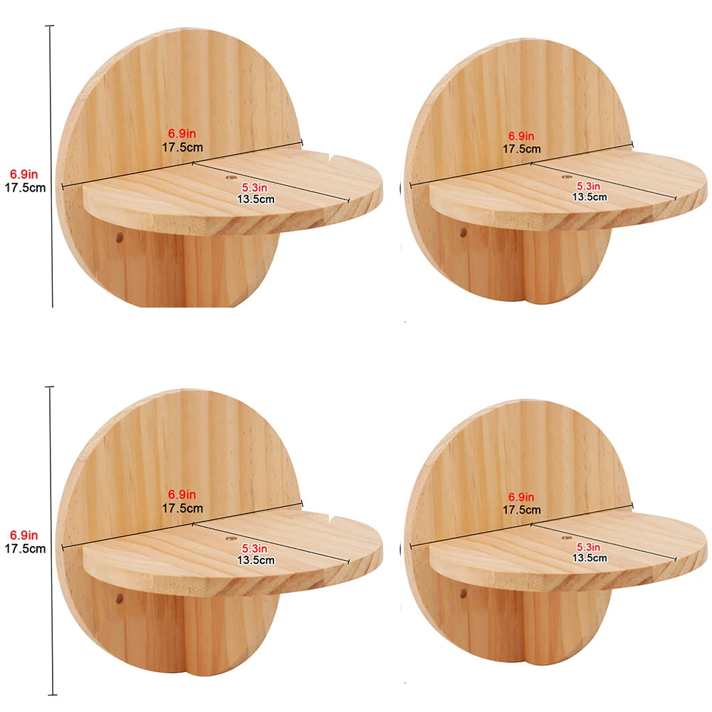 Cat Bridge Wall Mounted Wooden Furniture Scratcher Kitty Beds Perches Stable Cats Wall Shelves For Sleeping Playing Climbing