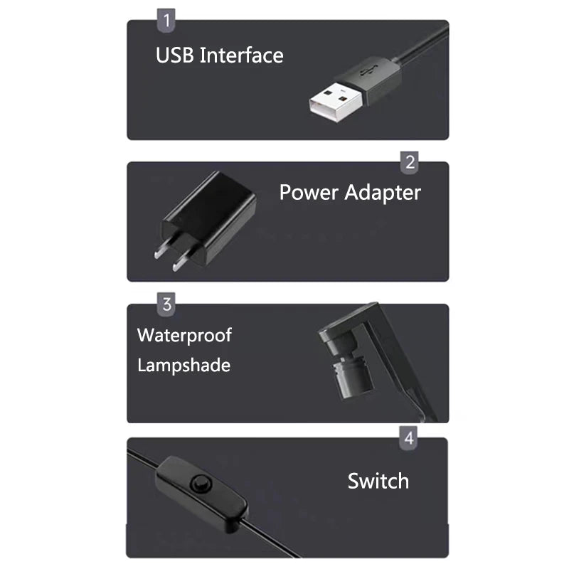 Mini Aquarium Light Clip Clamp USB Aquarium Light 360° Rotation Lighting Landscape Lamps For Small Betta Fish Tank New