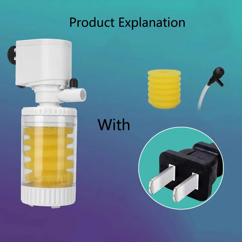 220~240V 3in1Ultra-Quiet Submersible Aquarium Water Pump Water Fountain Pump Filter Fish Pond Tank Fountain built-in Water Pumps