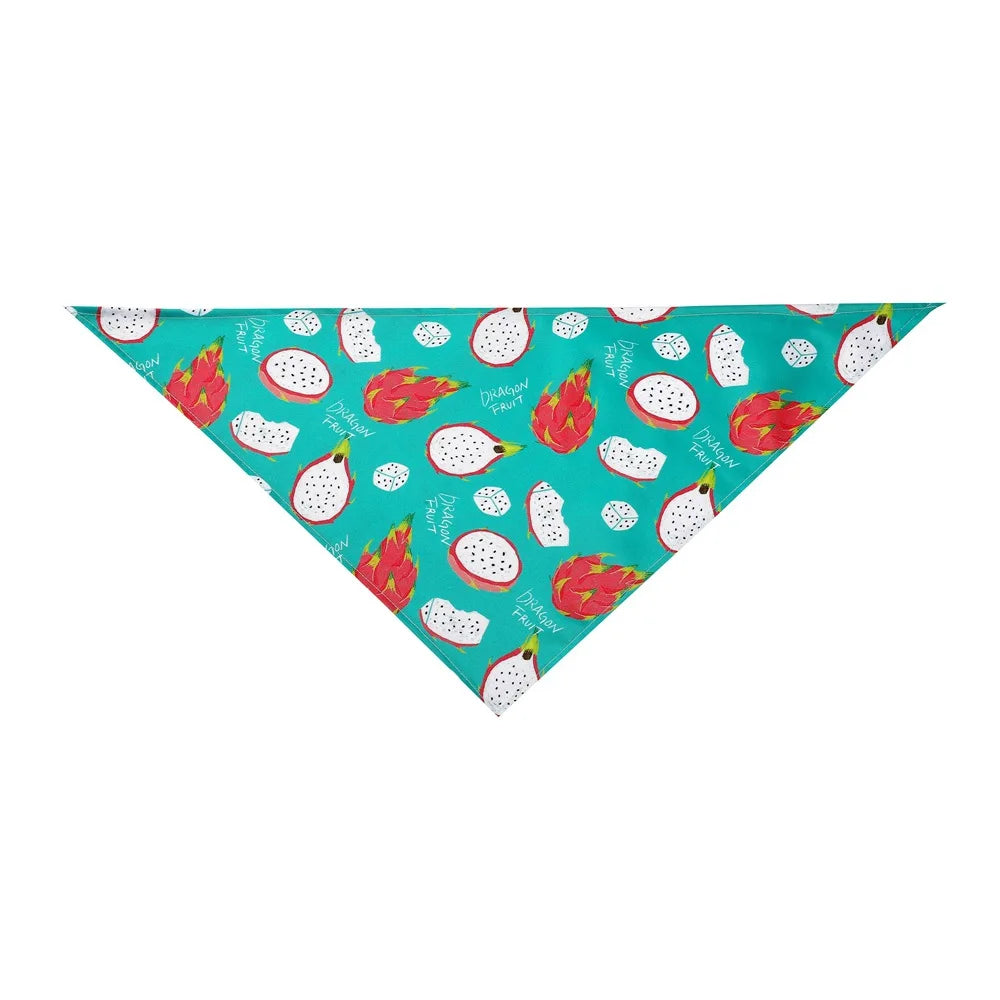 Cartoon Food Print Triangle Dog Collar Bandana Polyester Fade Resistant Pet Accessories Neck Scarf Small Dog Pet Supplies New