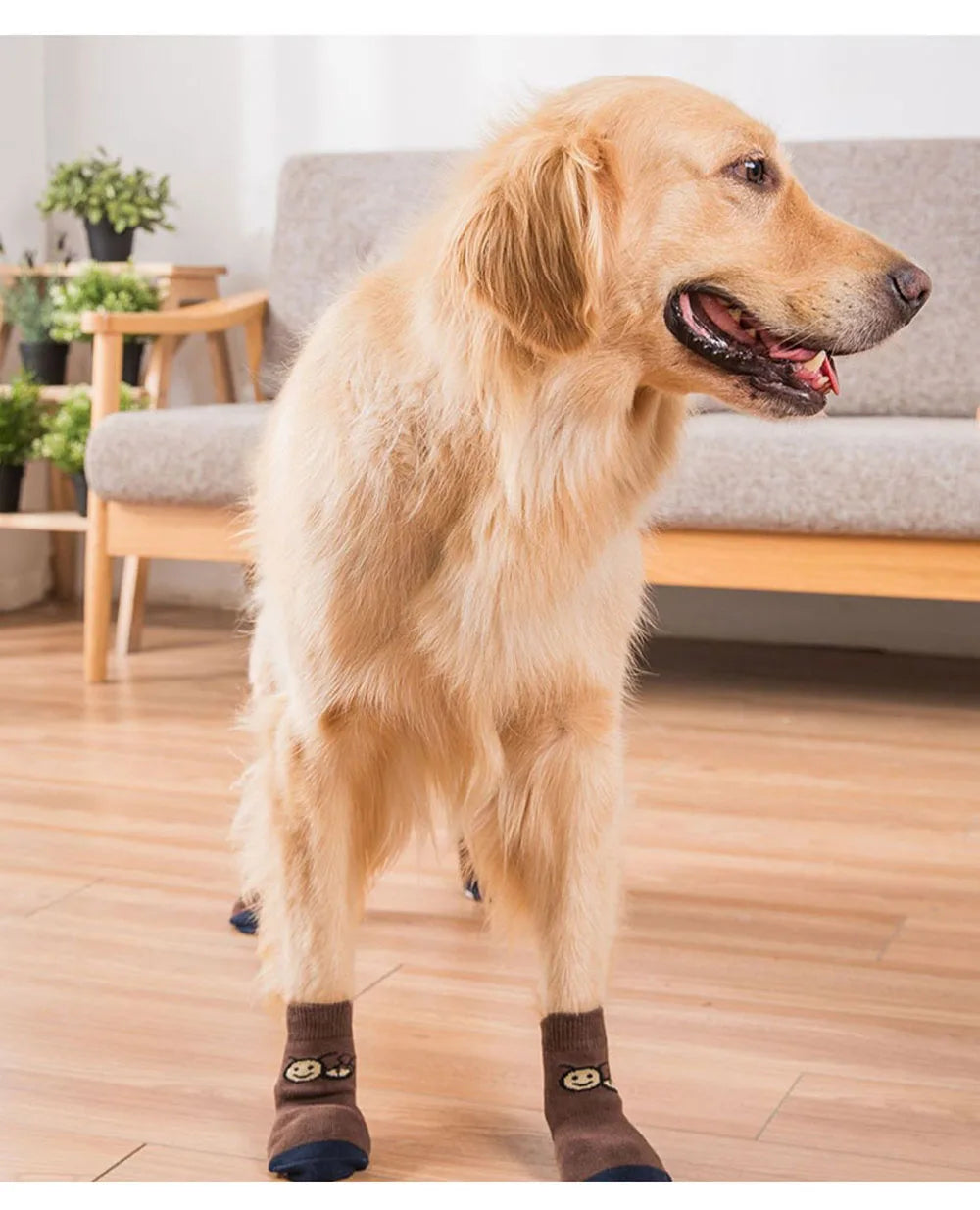 Premium Anti-Slip Dog Socks 4pcs Indoor Dog Socks Prevents Licking Slipping Great for Dog Paw Protection for Medium Large Dogs
