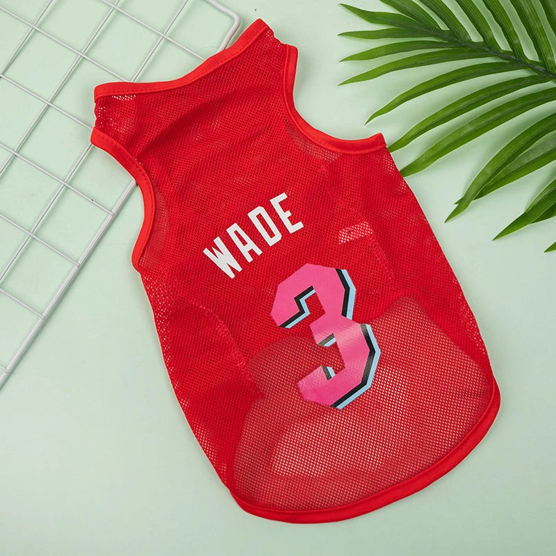 Sports Mesh Pet Clothes for Cats Number Print Sphinx Cat Vest Unisex Ice Cool York Dog Overalls Breathable Puppy Summer Clothing