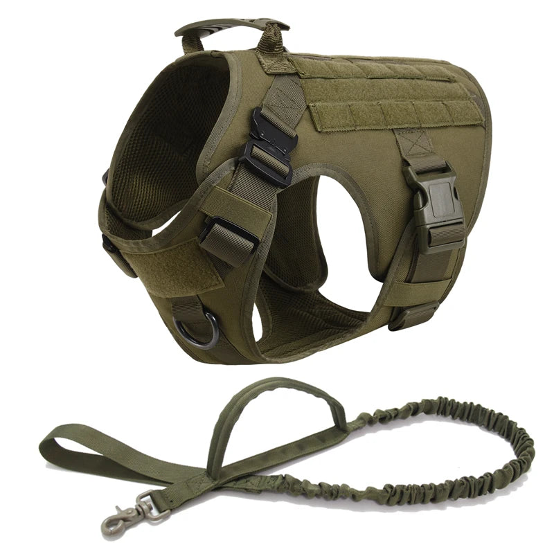 K9 Tactical Military Vest Pet German Shepherd Golden Retriever Tactical Training Dog Harness and Leash Set For All Breeds Dogs