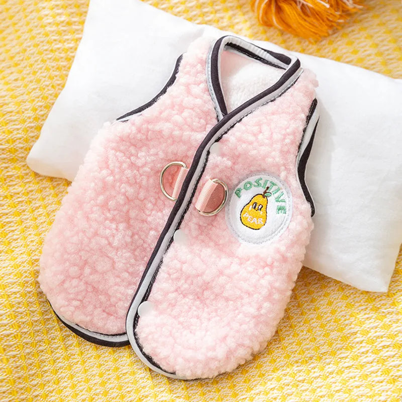 Winter Fleece Dog Clothes Pet Dog Coat and Scarf Set Chihuahua Bichon French Bulldog Costume Puppy Vest Pet Cardigan Clothing