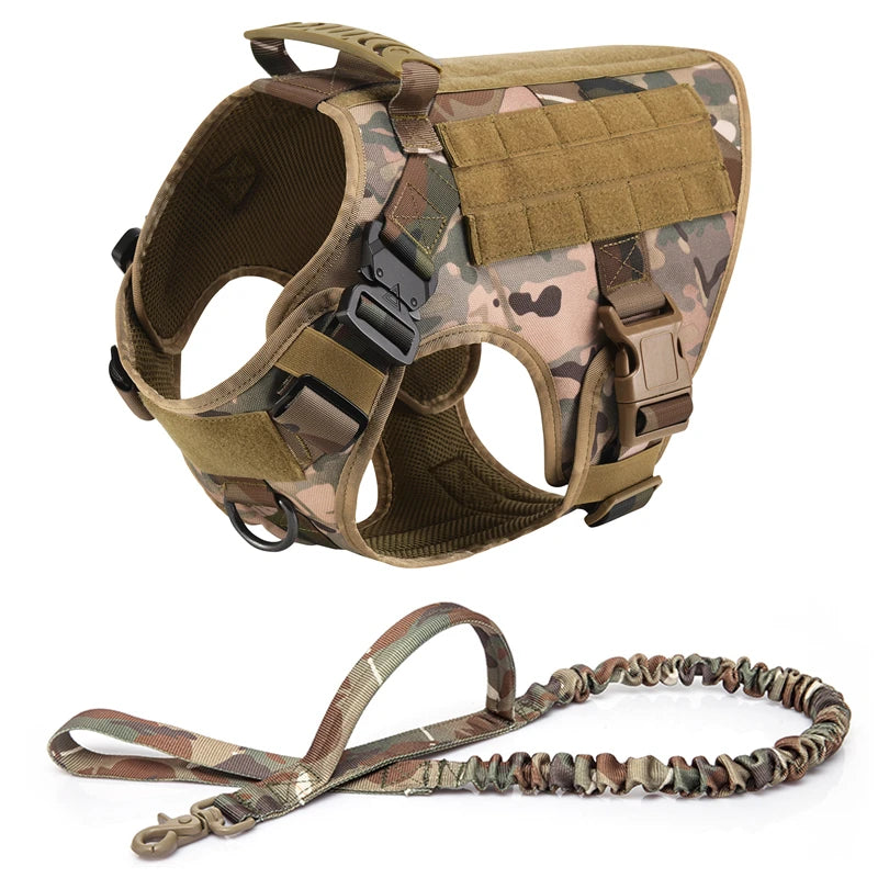 K9 Tactical Military Vest Pet German Shepherd Golden Retriever Tactical Training Dog Harness and Leash Set For All Breeds Dogs