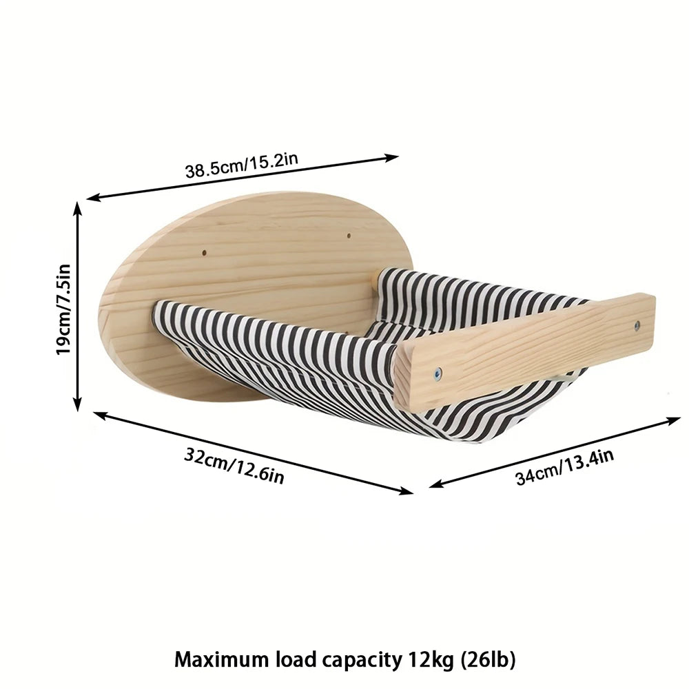 Cat Wall Furniture Wooden and Sisal Climbing Shelves Stairway and Ladder Cat Bridge Scratching Post for Grinding Claws and Rest