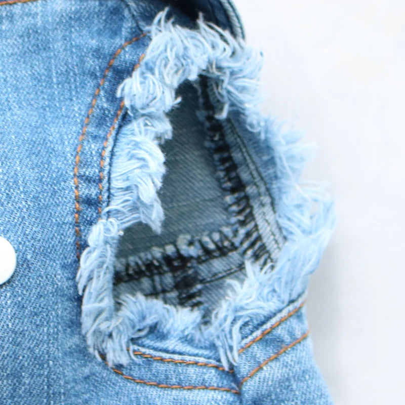 NEW Dog Denim Jacket with Leash Dring, Spring Summer Pet Jeans Vest Clothes for Small Medium Dogs Chihuahua Yorkies Bulldog