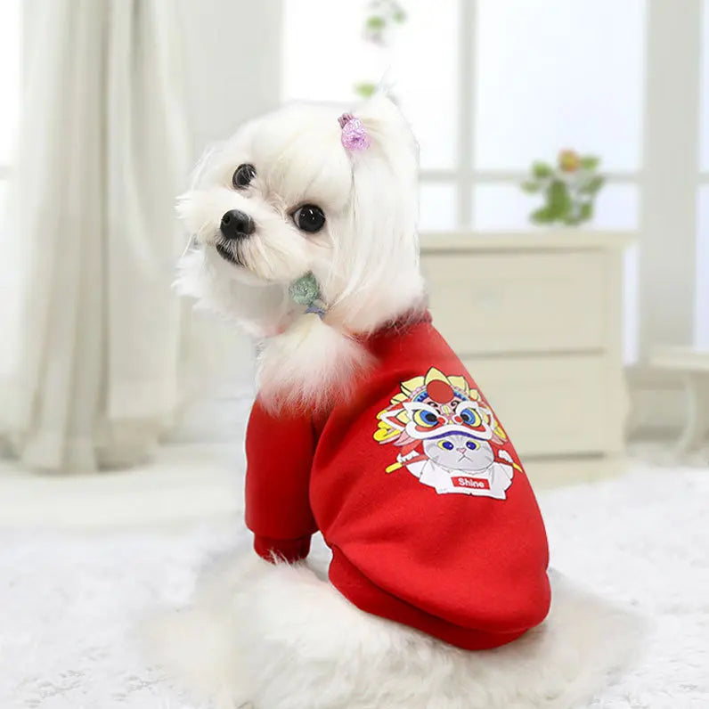 2023 New Dog Clothes Winter Warm Dog Clothes Christmas Tree Elk Dog Coat Puppy Clothing Hoodies For Small Dogs Yorkshire Outfit