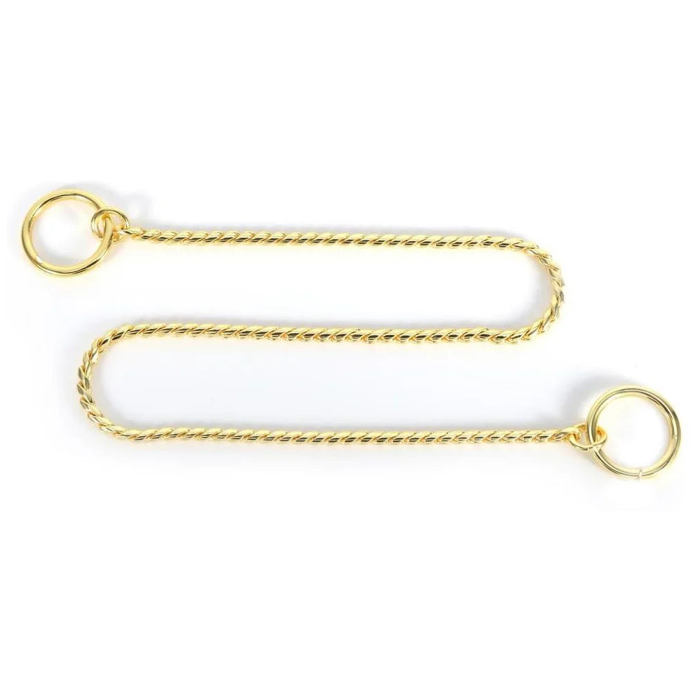 Metal Chain Dog Show Collar Pet Slip Collar for Shows Fine Brass Snake Choke Chain Collar Adjustable for Small Medium Large Dogs