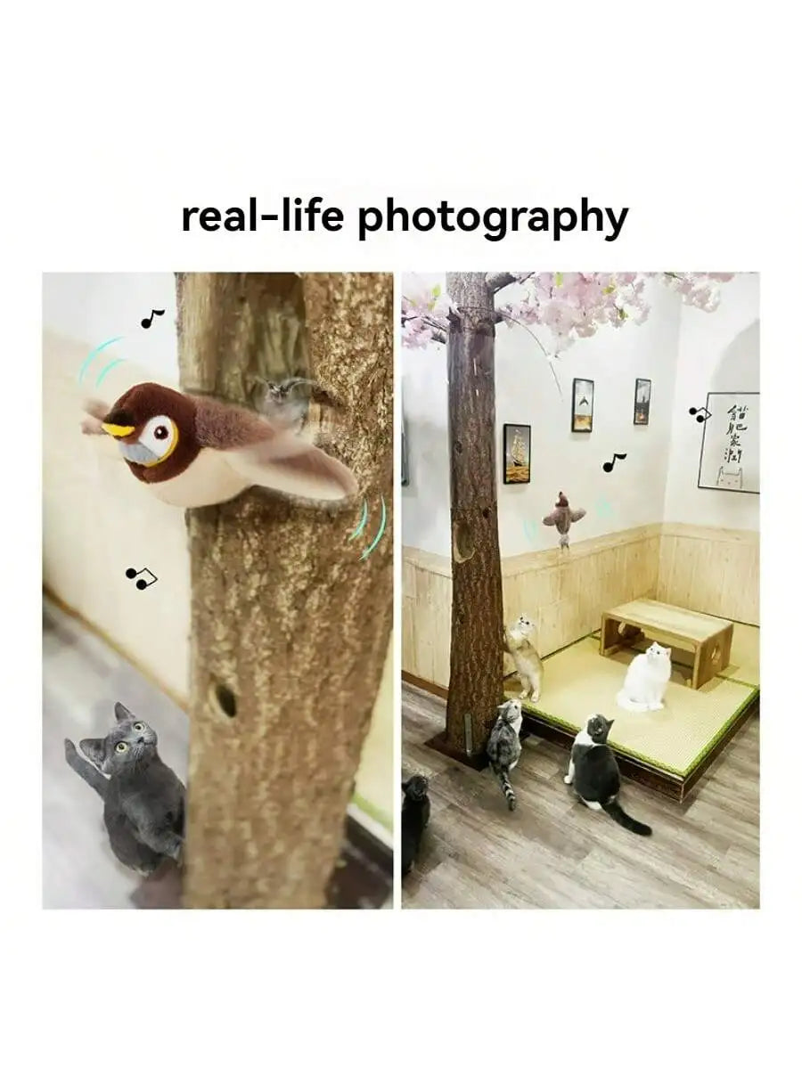 1pc Electric Interactive Cat Toy, Rechargeable Flapping Bird Plush Toys, Squeaking Toys for Cats Fun Kitten Exercise Toys Soft