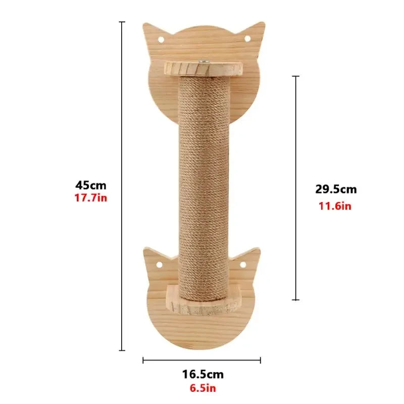 Cat Climbing Shelf Furniture Wall Mounted Cat Hammock and Wooden Stairway with Scratching Post for Cats Indoor Playing and Rest