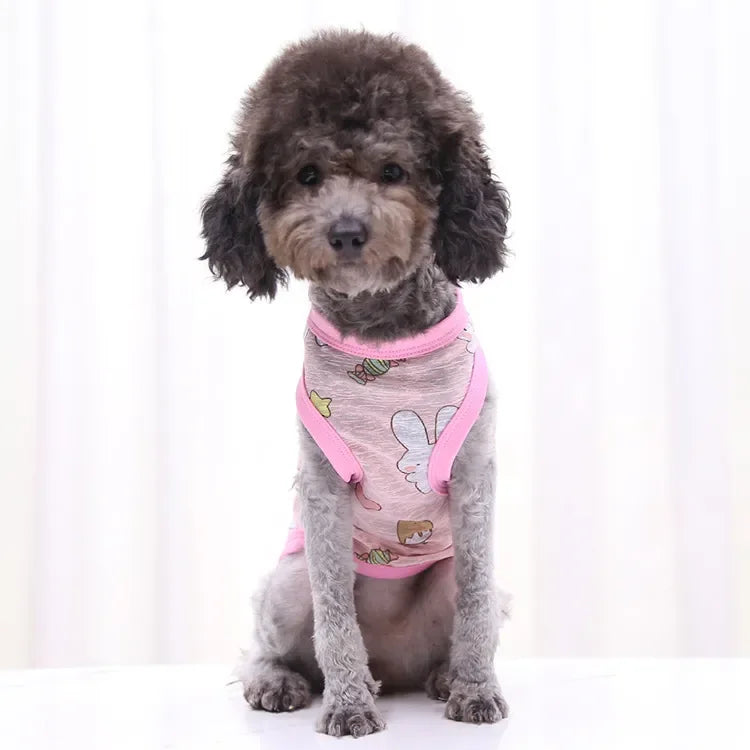Pet Clothing Summer Sunscreen Cool Breathable Dog Vest Mesh Small Dog T-Shirt Outfit For Chihuahua Small Medium Dogs Accessories