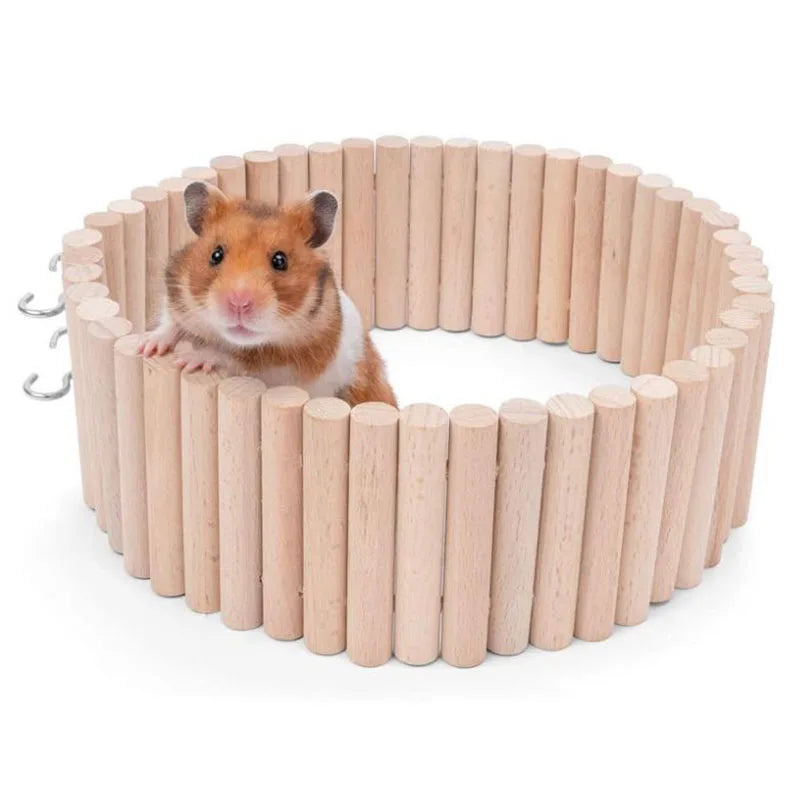 Smooth Wooden Hamster Ladder Climbing Ropeway Hamster Toy Pet Training Round Boardwalk Parrot Boardwalk Parrot Toy Bird Supplies