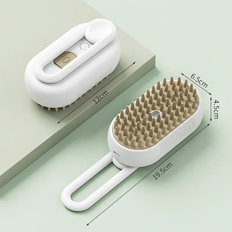3 in 1 Pet Cat Dog Steamy Spray Cleaning Brush Electric Anti-splashing Hair Removal Massage Brush Pet Grooming Hair Removal Comb