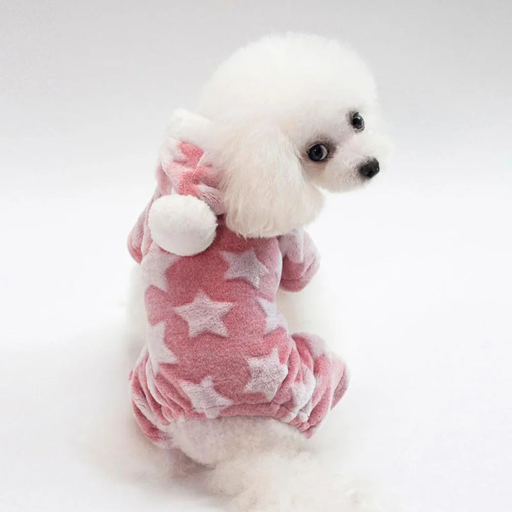 Soft Dog Pajamas Pjs Small Dogs Sweater Warm Doggy Winter Clothes Puppy Jumpsuit Flannel Onesie for Chihuahua Pet Cat Clothing