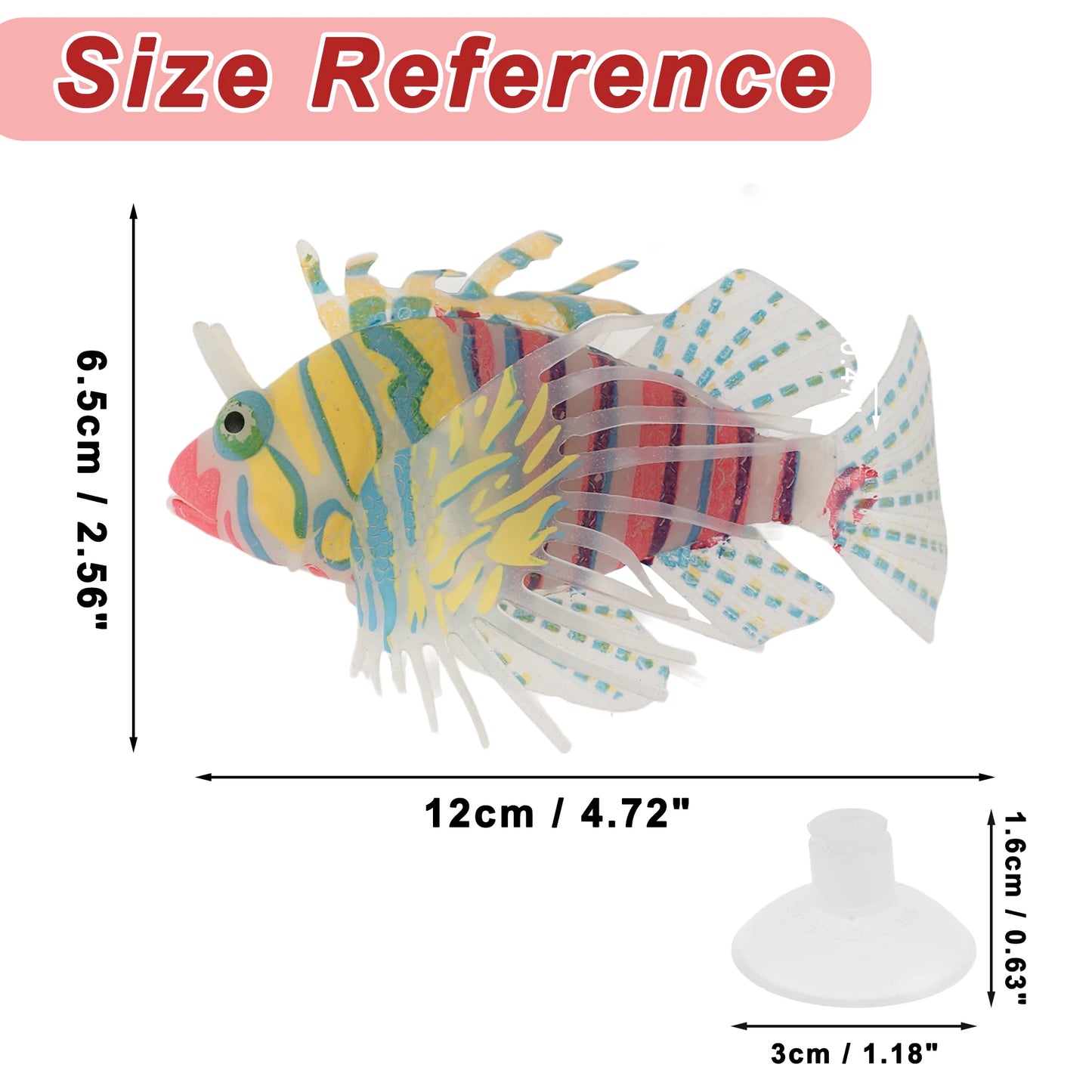 UXCELL Artificial Glowing Fish Luminous Fake Lionfish Aquarium Artificial Silicone Ornament Floating Fish Tank Decoration