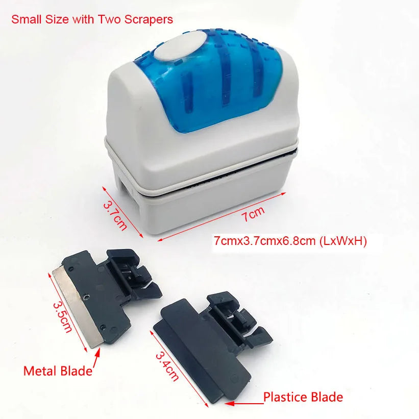 New Magnetic Aquarium Fish Tank Brushes Floating Clean Glass Window Algae Scraper Cleaner Brush Aquarium Accessories Two Blades