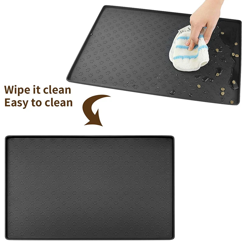 Silicone Pet Placemat for Dog and Cat, Mat for Prevent Food and Water Overflow Easy Clean Suitable for Small Medium and Big Pet