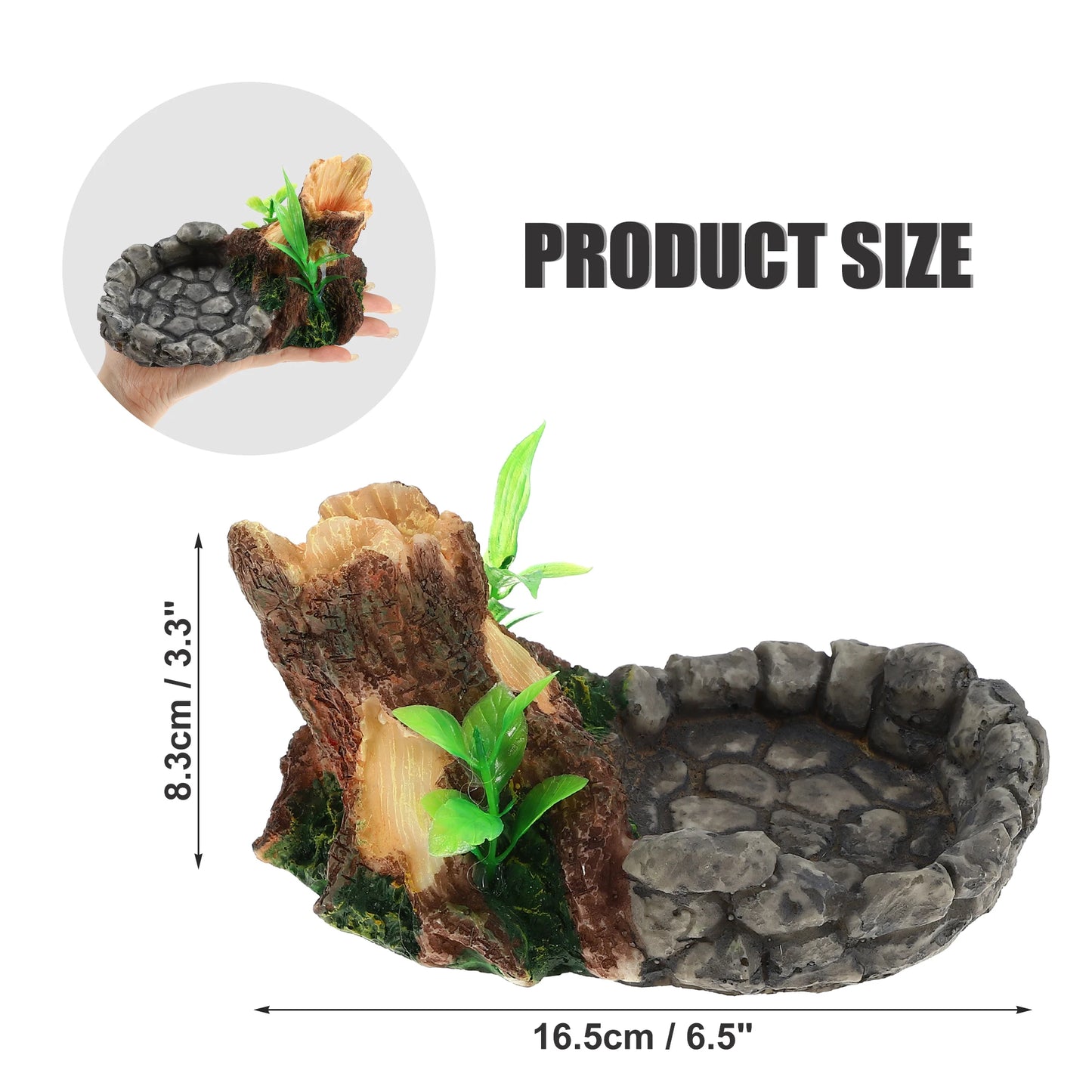 UXCELL Reptile Pet Bowls Feeding Tools Worm Dish Cereus Food Feeder Water Dish Resin Bowl Frog Gecko Spiders Turtles Reptile
