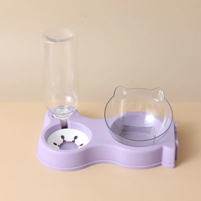 Pet dog and cat food bowl automatic feeder all-in-one dog and cat food bowl and drinking fountain drinking bowl
