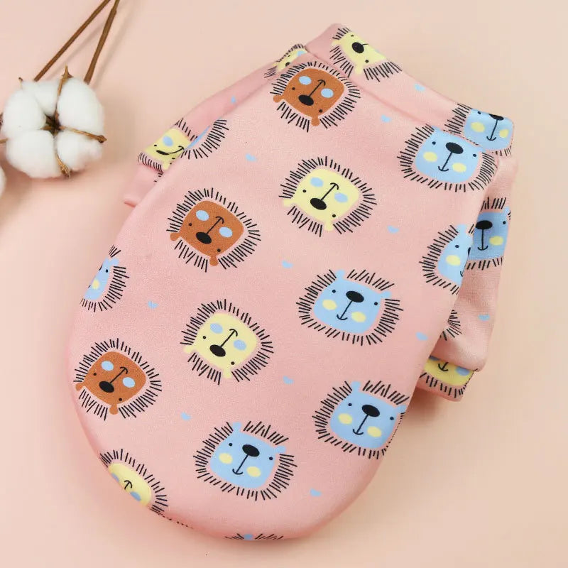 Pet Dog Costume Cute Printed Pet Coat Cotton Soft Pullover Dog Shirt Jacket Sweatshirt Hoodie Cat Clothes Suit Sweater Outfit