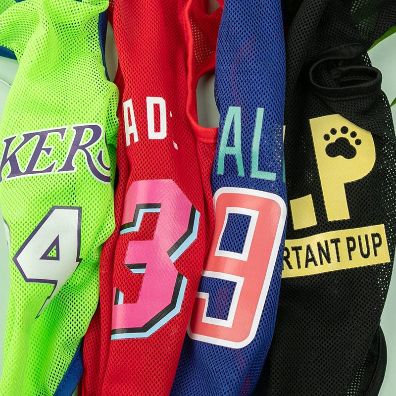 Sports Mesh Pet Clothes for Cats Number Print Sphinx Cat Vest Unisex Ice Cool York Dog Overalls Breathable Puppy Summer Clothing