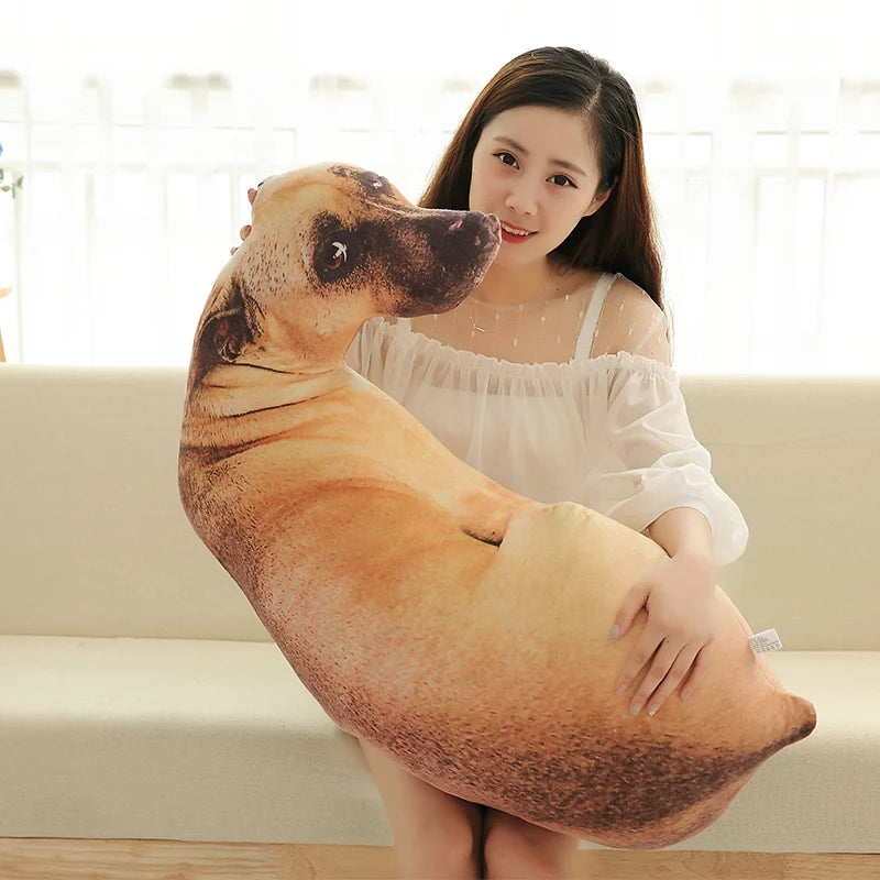 50cm Cute Lifelike 3D Cat Dog Plush Toys Stuffed Soft Animal Doll Simulation Sleep Pillow Sofa Cushion Home Decor Gift