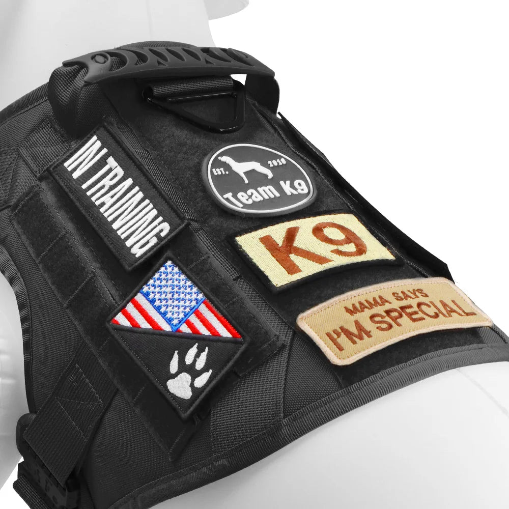 12 Pieces Tactical Patch Bundle for Dog Vest Harness Collar Personalized Patches Tags Sticker K9 Label Military Service Dog
