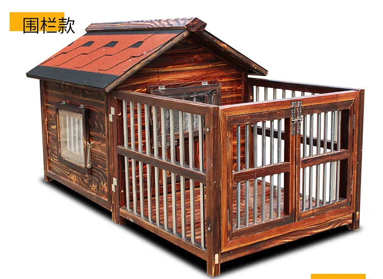 4XL Pet Kennel Large Dog Summer Cooler All Seasons Universal Medium Dog Kennel Solid Wood Removal and Washing